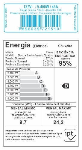 Ducha Banho Nosso 4T 5400W 127V | FAME - Imagem 4